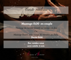 Bon cadeau Massage 1h30 couple