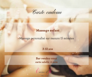 Bon cadeau Massage 15 minutes enfant