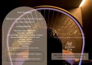 Soin Rituel « Sensoriel & intuitif » 2 heures en duo (Massage corps & Headspa) + 15 minutes de soin offert