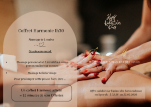 Coffret « Harmonie » (Massage 4 mains+ massage Kobido ) + 15 minutes offertes