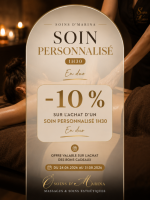 ☀️Massage ou soin personnalisé sur mesure en duo 1h30- Offre SUMMER 26